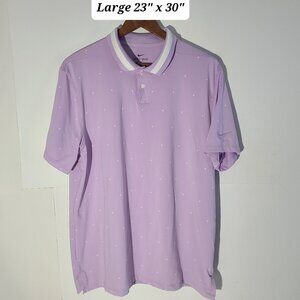 Nike Dri-Fit Purple AOP Triangles Large Men's Golf Polo